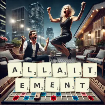 Illustration créative d'un jeu de lettres avec le mot ALLAITEMENT épelé sur le plateau.