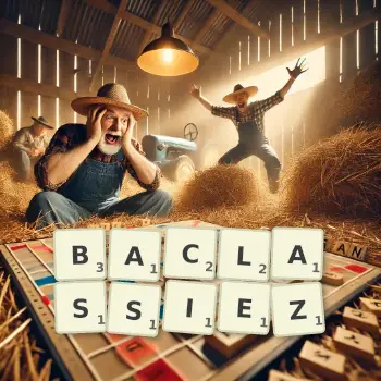 Illustration créative d'un jeu de lettres avec le mot BACLASSIEZ épelé sur le plateau.