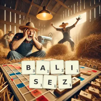 Illustration créative d'un jeu de lettres avec le mot BALISEZ épelé sur le plateau.