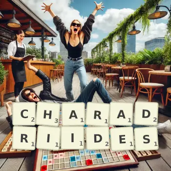 Illustration créative d'un jeu de lettres avec le mot CHARADRIIDES épelé sur le plateau.