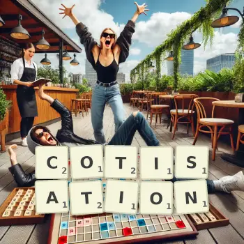 Illustration créative d'un jeu de lettres avec le mot COTISATION épelé sur le plateau.