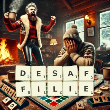 Illustration créative d'un jeu de lettres avec le mot DESAFFILIE épelé sur le plateau.