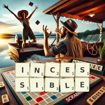 Illustration créative d'un jeu de lettres avec le mot INCESSIBLE épelé sur le plateau.