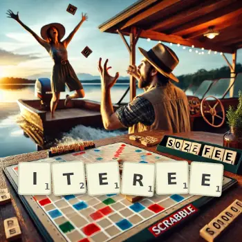 Illustration créative d'un jeu de lettres avec le mot ITEREE épelé sur le plateau.