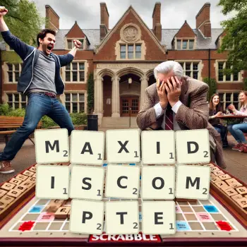 Illustration créative d'un jeu de lettres avec le mot MAXIDISCOMPTE épelé sur le plateau.