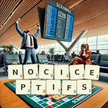 Illustration créative d'un jeu de lettres avec le mot NOCICEPTIFS épelé sur le plateau.