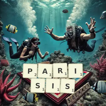 Illustration créative d'un jeu de lettres avec le mot PARISIS épelé sur le plateau.