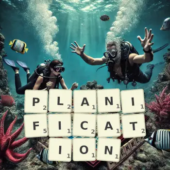 Illustration créative d'un jeu de lettres avec le mot PLANIFICATION épelé sur le plateau.