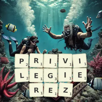Illustration créative d'un jeu de lettres avec le mot PRIVILEGIEREZ épelé sur le plateau.