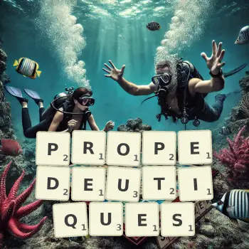 Illustration créative d'un jeu de lettres avec le mot PROPEDEUTIQUES épelé sur le plateau.