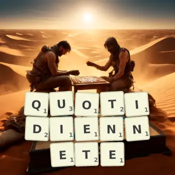 Illustration créative d'un jeu de lettres avec le mot QUOTIDIENNETE épelé sur le plateau.