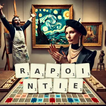 Illustration créative d'un jeu de lettres avec le mot RAPOINTIE épelé sur le plateau.