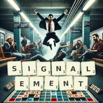 Illustration créative d'un jeu de lettres avec le mot SIGNALEMENT épelé sur le plateau.