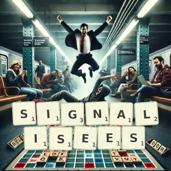 Illustration créative d'un jeu de lettres avec le mot SIGNALISEES épelé sur le plateau.