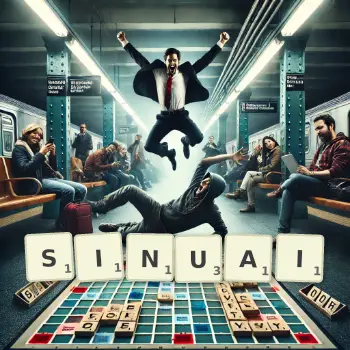 Illustration créative d'un jeu de lettres avec le mot SINUAI épelé sur le plateau.