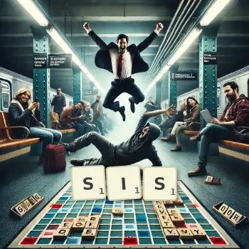 Illustration créative d'un jeu de lettres avec le mot SIS épelé sur le plateau.