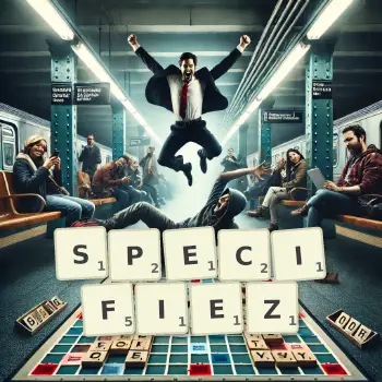 Illustration créative d'un jeu de lettres avec le mot SPECIFIEZ épelé sur le plateau.