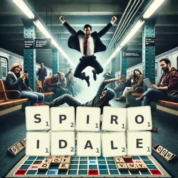 Illustration créative d'un jeu de lettres avec le mot SPIROIDALE épelé sur le plateau.