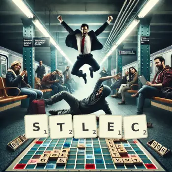 Illustration créative d'un jeu de lettres avec le mot STLEC épelé sur le plateau.