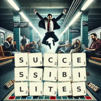 Illustration créative d'un jeu de lettres avec le mot SUCCESSIBILITES épelé sur le plateau.