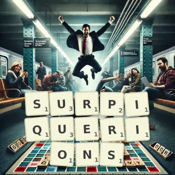 Illustration créative d'un jeu de lettres avec le mot SURPIQUERIONS épelé sur le plateau.