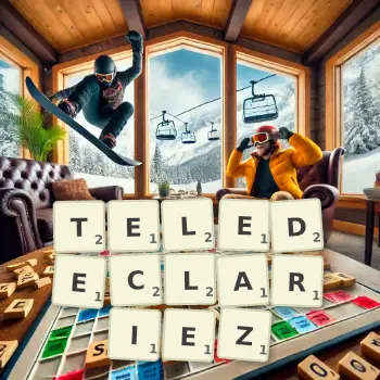 Illustration créative d'un jeu de lettres avec le mot TELEDECLARIEZ épelé sur le plateau.