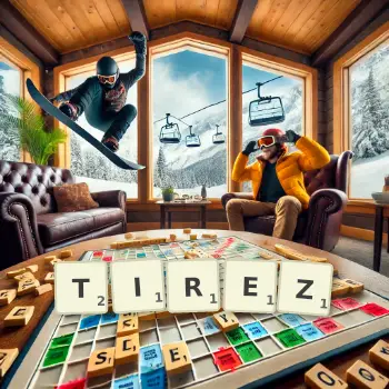 Illustration créative d'un jeu de lettres avec le mot TIREZ épelé sur le plateau.