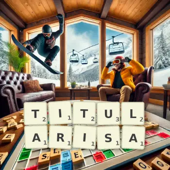 Illustration créative d'un jeu de lettres avec le mot TITULARISA épelé sur le plateau.