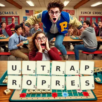 Illustration créative d'un jeu de lettres avec le mot ULTRAPROPRES épelé sur le plateau.