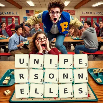 Illustration créative d'un jeu de lettres avec le mot UNIPERSONNELLES épelé sur le plateau.