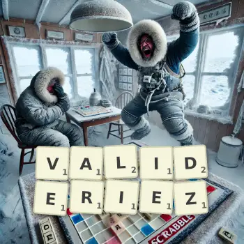 Illustration créative d'un jeu de lettres avec le mot VALIDERIEZ épelé sur le plateau.